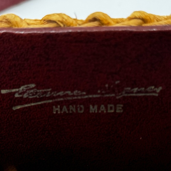 RARE Vintage 60s/70s ETIENNE AIGNER Handmade Straw Leather Satchel Handbag - Picture 9 of 14